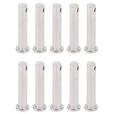 10Pcs Round Clevis Pins Flat Head 304 Stainless Steel Locating Linear Moving Parts M8x40mm