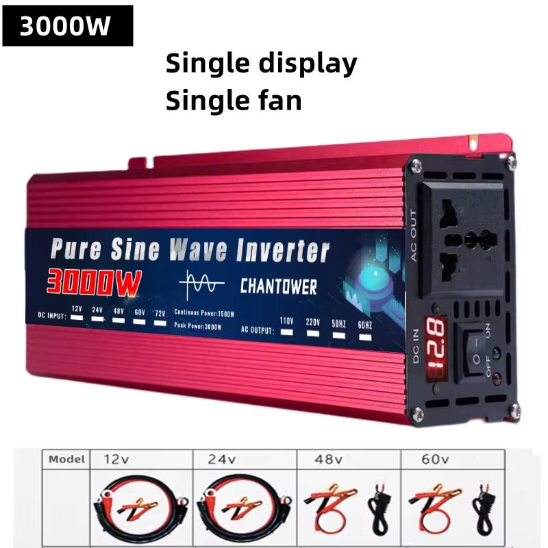 Pure Sine Wave Inverter 12V 220V 1000W-5000W DC 12v To AC 220v Power Supply Converter Car Solar Inverter