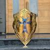 Mittelalterlicher Ritter Schild Edelstahl LARP Kampf Rüstung Cosplay Wanddekoration