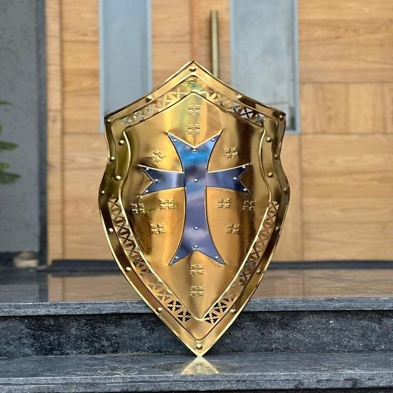 

Medieval Knight Shield Stainless Steel LARP Battle Armor Cosplay Wall Decor
