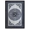 Cotton Bedspread Wall Hanging, Single Om Mandala Mono