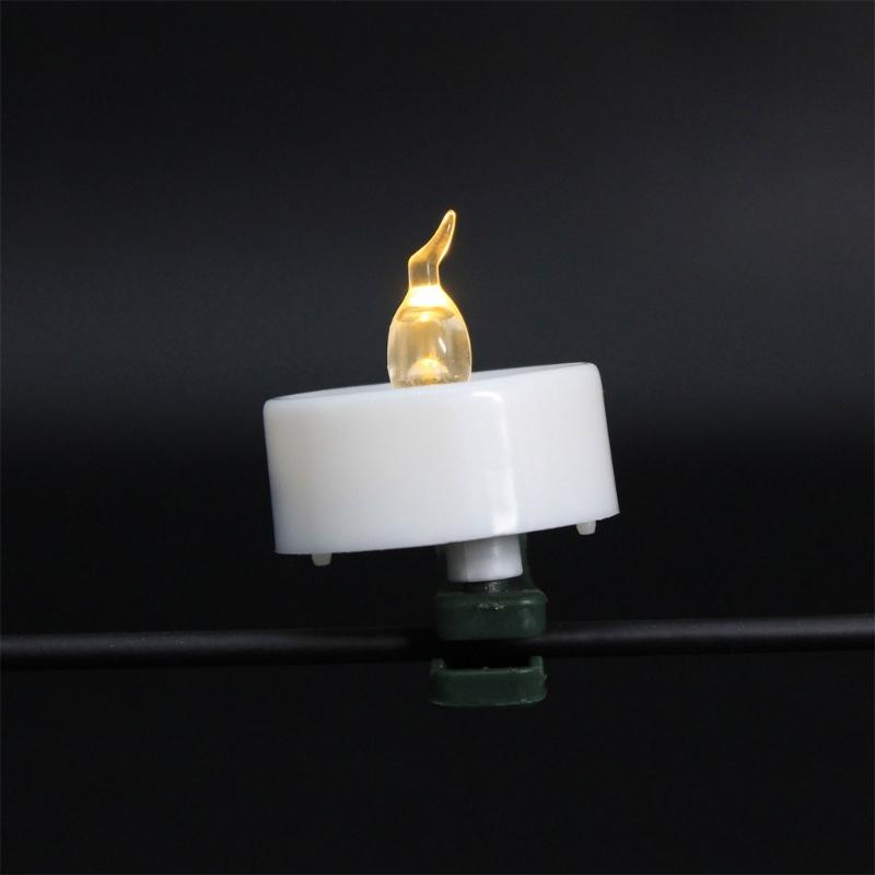 12 Count Clip Flameless LED Tealight Realistic Flame Decoration For Vases Tables Reusable Battery Candle