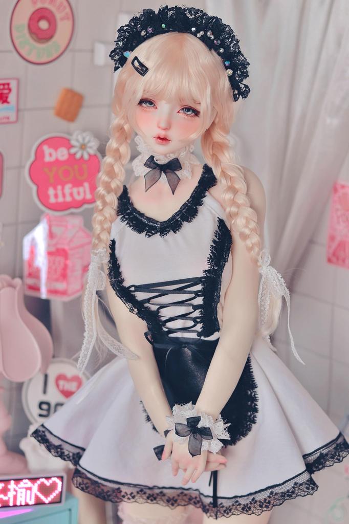 HAMRETHYPPZ 1/4 1/6 1/3 BJD Ball Jointed Doll Dress, Doll Costume, Maid Outfit, Maid Suit, Cute Dress, Sexy Skirt (Head and Body Not Included) (1/4)