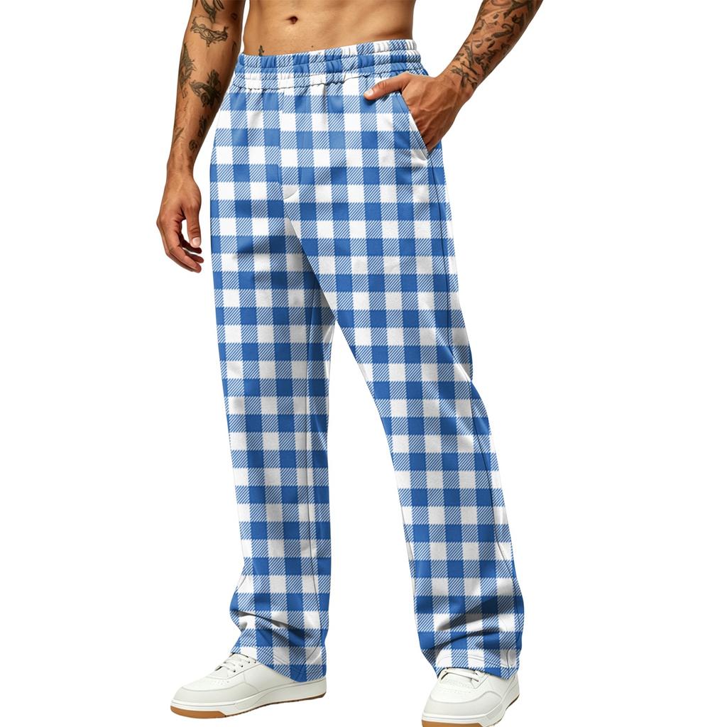 Pantaloni Jogger da Uomo a Gamba Larga con Tasche - Pantaloni della Tuta Casual Sportivi Stampati per l'Uso Quotidiano
