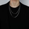 Men's Minimalist Titanium Steel Snake Bone Chain Necklace, Layered Hip-Hop Style