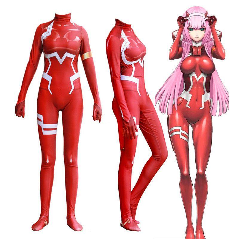 Lebendiges Rotes Darling In The Franxx Zero Two 02 Cosplay-Kostüm Mit Perfekten Nähten Und Passform