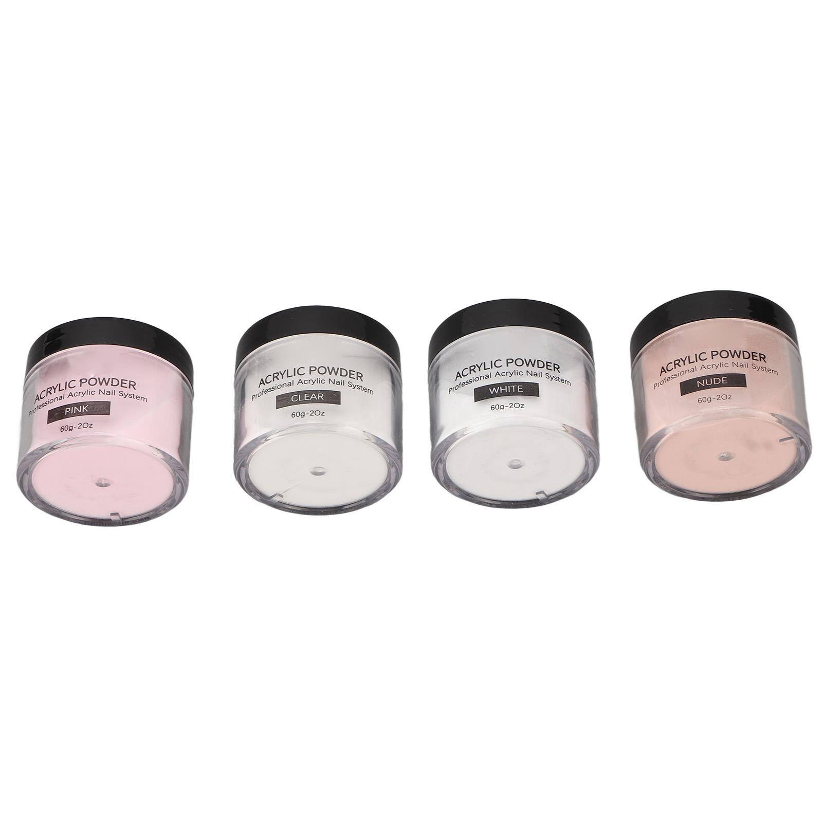 

Пудра для лепки на ногтях 4 цвета 2,1 унции Долговечная 3D пудра для лепки и наращивания ногтей для маникюра