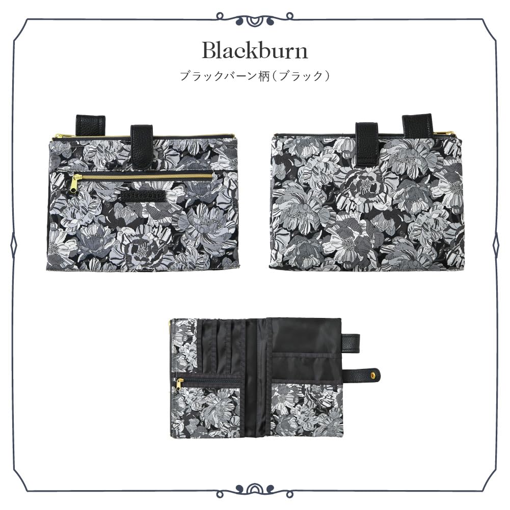 Made with Liberty pouch 18704021 Pouch 18704021A Black 22cm wide x 15cm long x 1cm deep [Intermode Fabric] Notebook-style multi-purpose Women's [A]