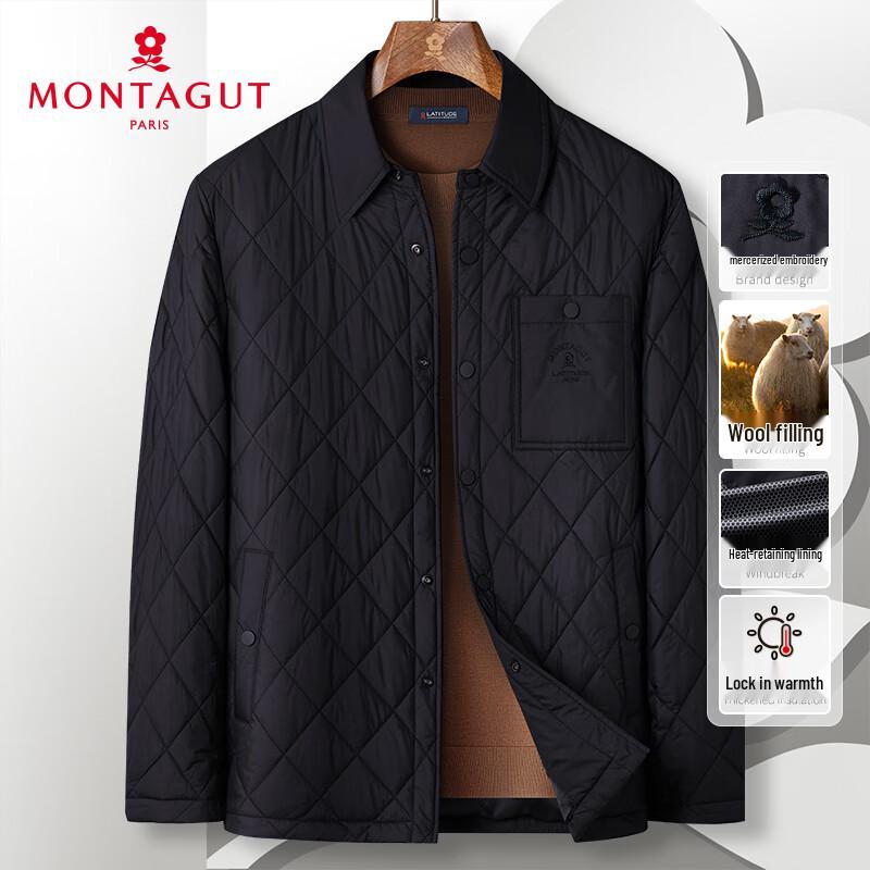 

MONTAGUT Men s Lamb Wool Padded Diamond Quilted Jacket XL (52)