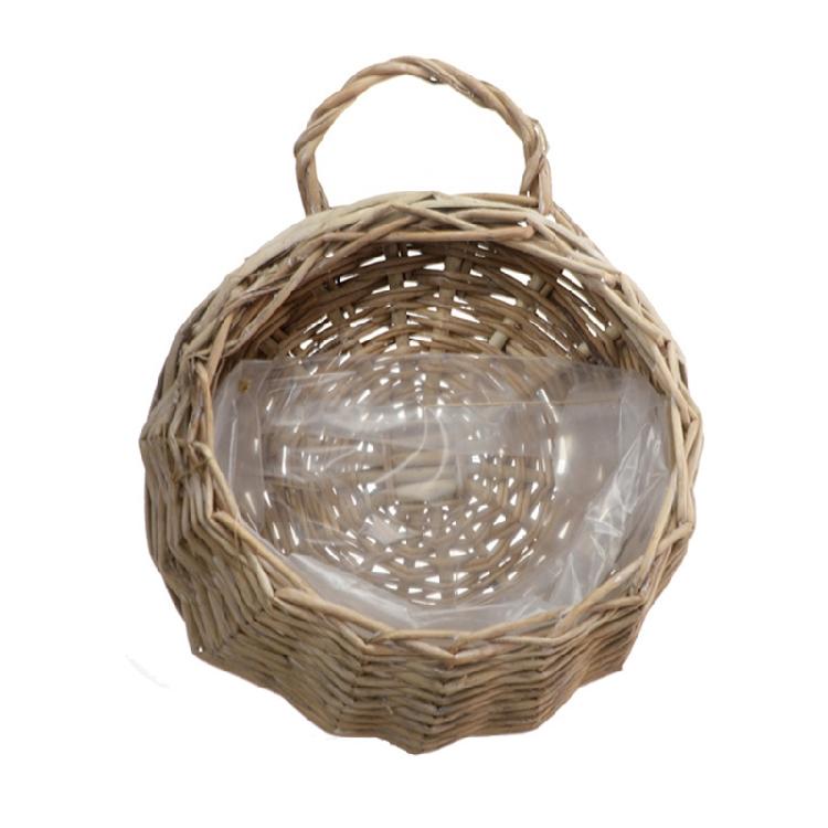 Handmade Wicker Rattan Flower Planter Basket Wall Hanging For Garden Vine Pot Plant Holder Home Decoration Wall Planter