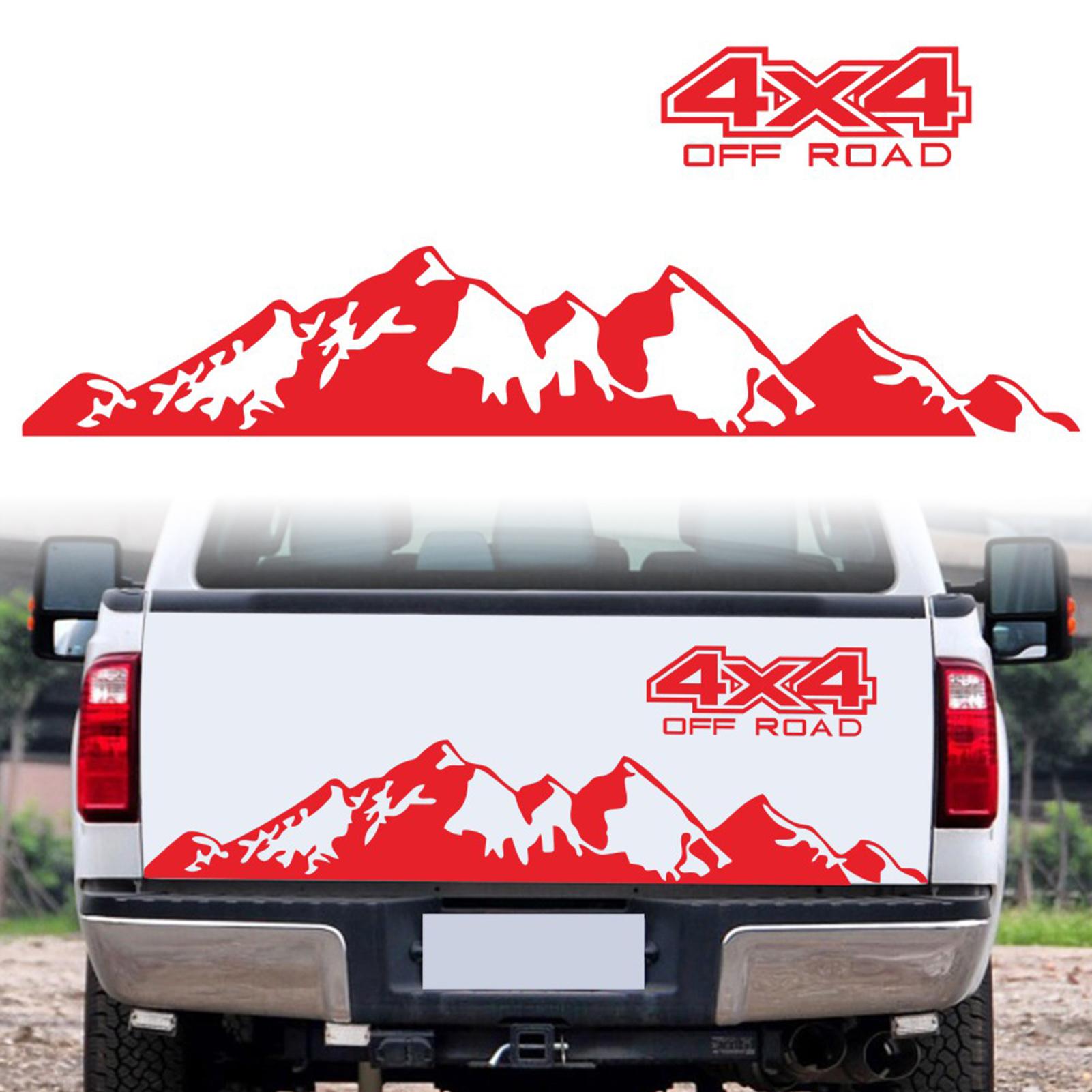 

Car Stickers 4X4 Off Road(44*17cm)+Mountain Graphic Decal(150*27cm) Sticker for Car Truck Exterior Accessories червоний