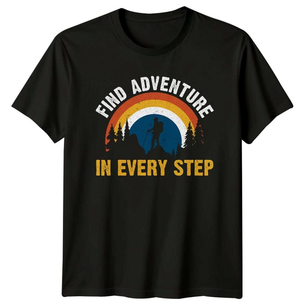 Find Adventure In Every Step TShirt Retro Mountain Hiking Gift For Him And Her