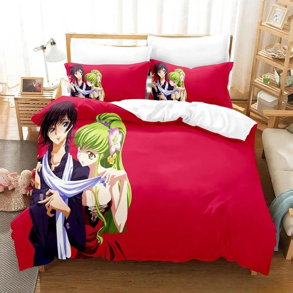 CODE GEASS 3D Printed Bedding Sets Luxury Duvet Cover Comforter Set Exquisite Bed Supplies Birthday Gift