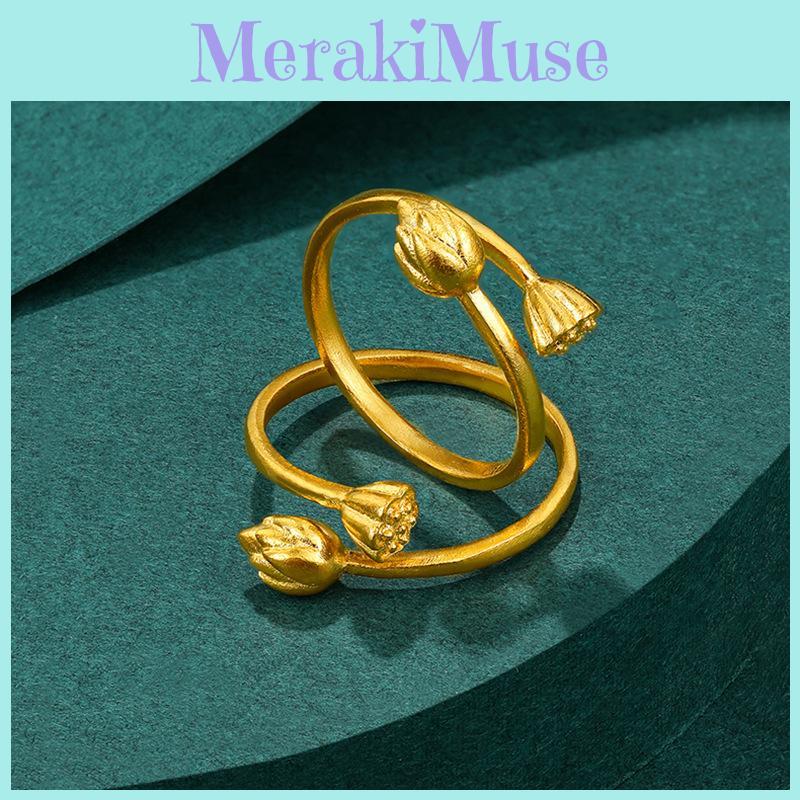 Two Vietnamese Chic Worlds Joy Ring Luxurious Brass Gold Accessory Plated