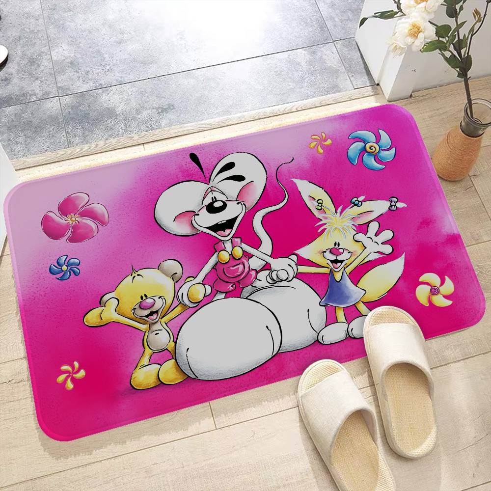 Felpudo Lavable Antideslizante Personaje D-Diddl Alfombrilla para Zona de Sala de Estar Sofá Sillas Alfombra de Área Felpudo de Cocina Alfombra de Área