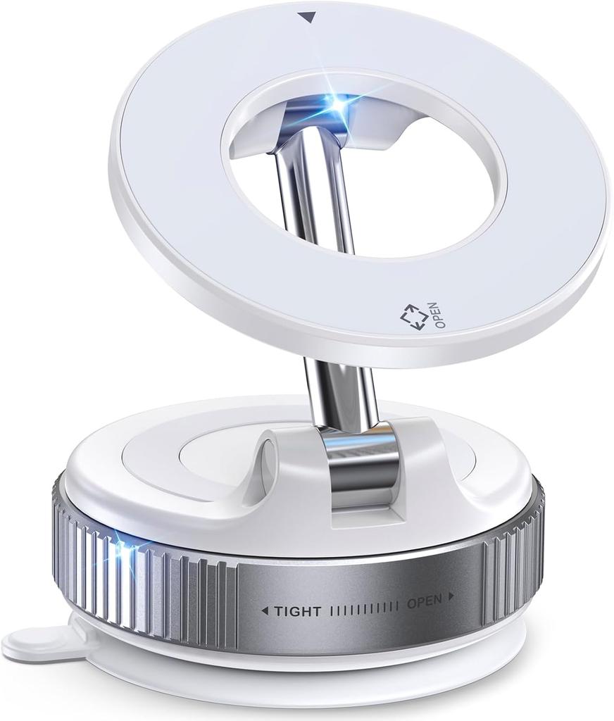 Upgraded 360°Vacuum Magnetic Phone Holder Magnetic Car Phone Mount, Hands-Free Suction Cup Phone Holder for Car/Gym/Mirror