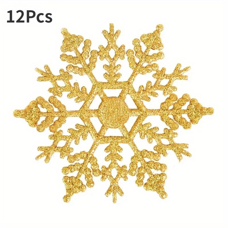 

12 шт. 10 см Снежинка для украшения рождественской елки, вечеринки, праздника, рождественские украшения, домашний декор золотой