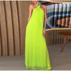 Party Dresses for Women Loose Halter Neck Lace-up Backless Sexy Satin Evening Dress Summer New Fashion Elegant Vacation Dress