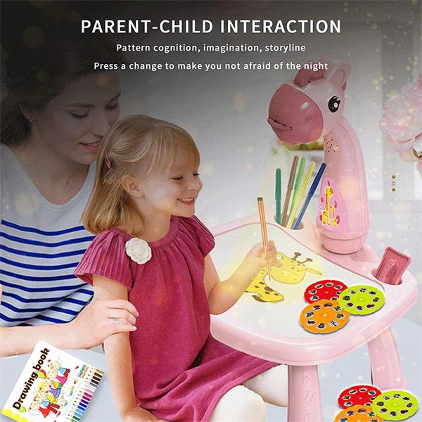 Dinosaur Projection Painting Board Art Painting Drawing Table Led Learning Projector Child Drawing Playset Educational Toys for Kids