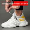Men's 8cm Height Increasing Mesh Running Shoes - White Breathable Casual Sneakers