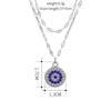 Crystal Devil's Eye Necklace New Gold-plated Double-layer Fashion Personality Alloy Pendant Sweater Chain Women