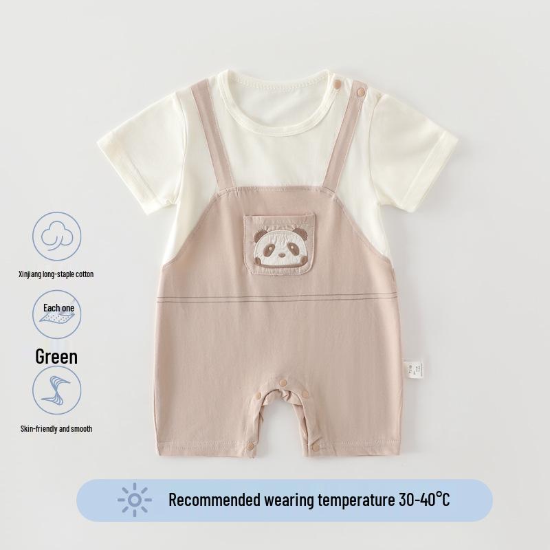 A-Class Summer Unisex Cotton Baby Bodysuit - Thin, Seamless Infant Romper