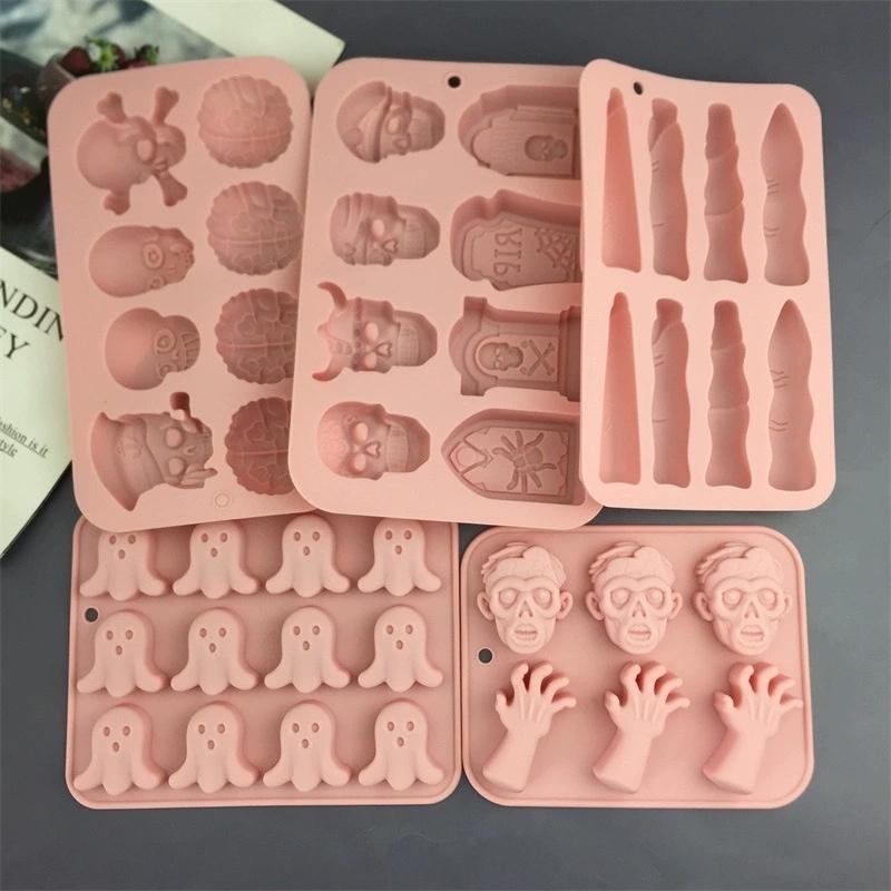 Halloweenová série Silikonové formičky Dýňová hlava Netopýr Čarodějnický klobouk Fondant Cukroví Ledová mřížka Čokoládová forma Pudink Dortová dekorace