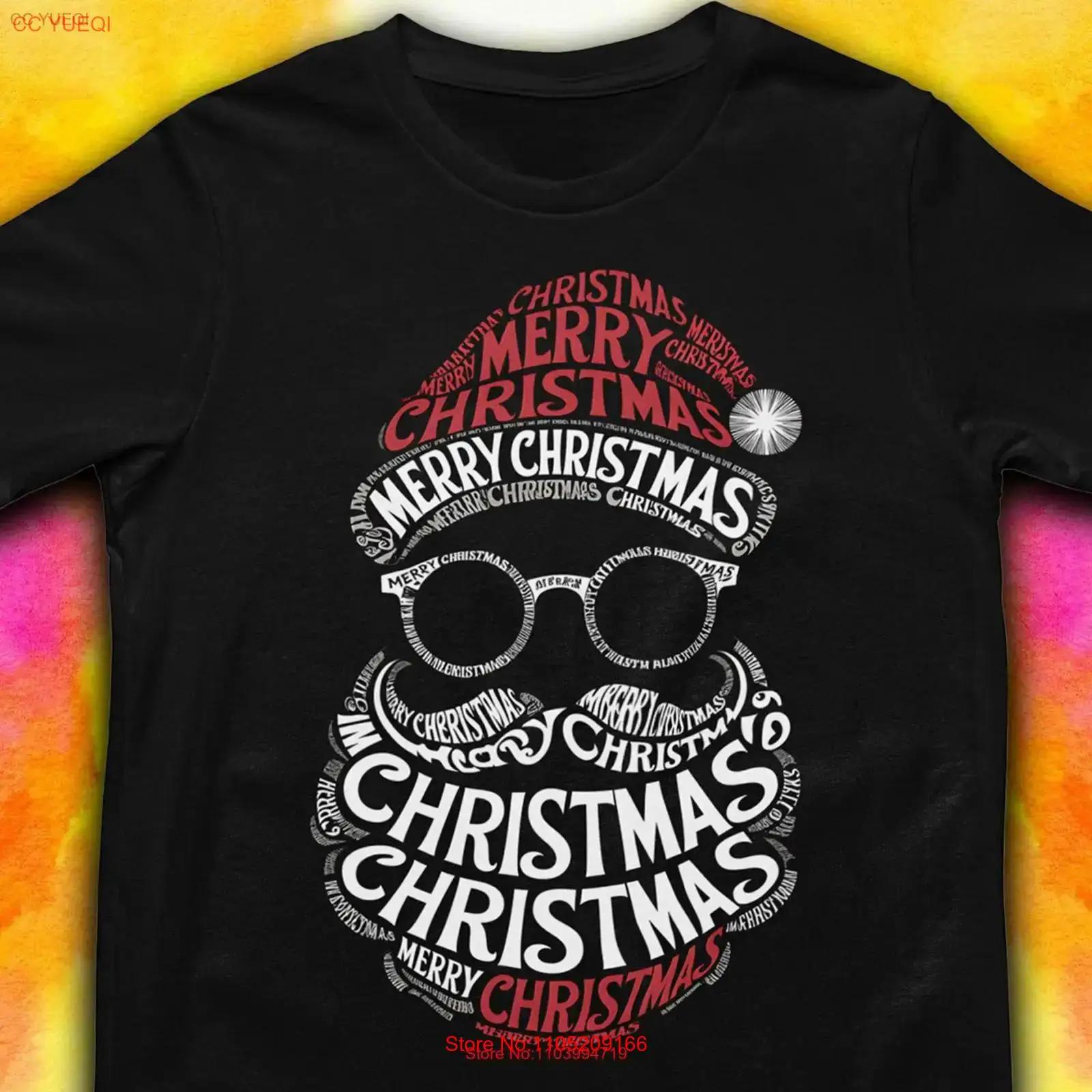 Santa Typography T Shirt Beard Face Merry Christmas Word Art GifT Vintage Washed Unisex Stylish Designer Clothes Homme Fashion S разноцветный