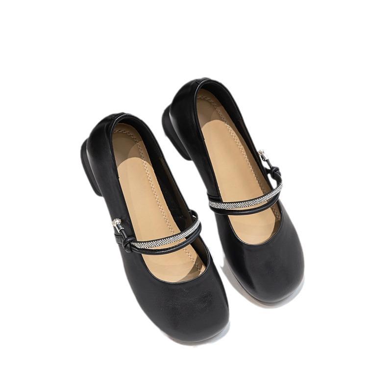 Mary Jane shoes women's spring and summer round head small fresh buckle light mouth single shoes women's flat shoes