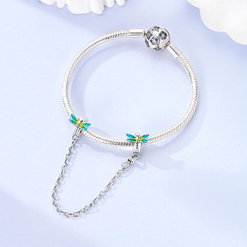 Copper Craft Flower Blue Purple Butterfly Style Sunflower Charms Dragonfly Safety Chain Fit 4Mm Aperture Bracelets Diy Jewellery