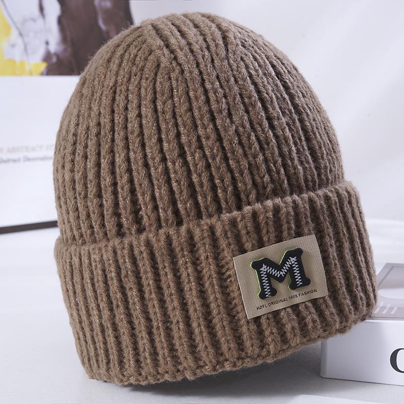 

Женская зимняя теплая вязаная шапка в корейском стиле, модная, универсальная, для большой головы, ветрозащитная, от холода, шерстяная, мужская