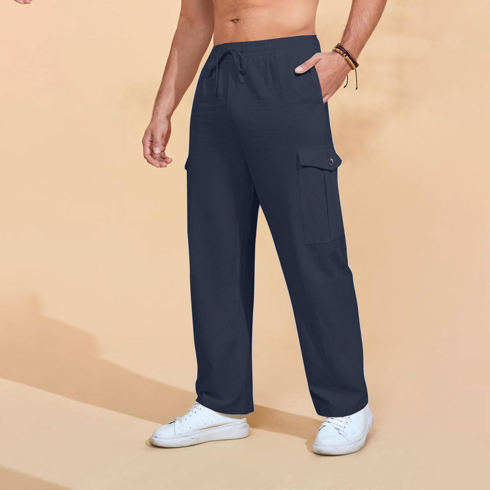 

Casual Sports Pants Men s Loose Leggings Long Panel Fitness Running Training Pants XXXL Темно-синій