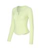 XEXYMIX Soft Ribbed Button Long Sleeve Limelight