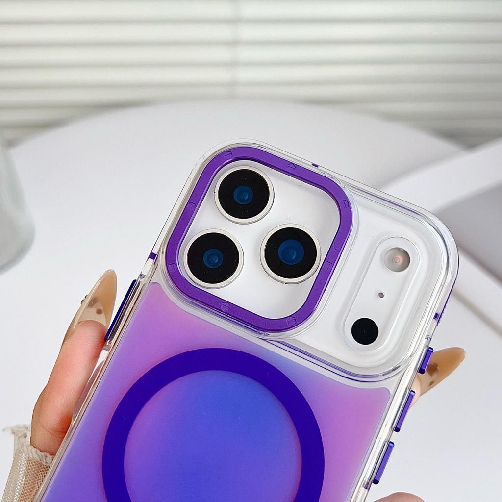 Xuncai Chameleon Magnetic Phone Case for Apple 17 Pro Max with Anti-slip Lanyard and Metal Buttons