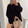 Women Fashion Round Neck Knitted Jumper 2024 New Autumn Winter Long Lantern Sleeve Sweater Female Hight Street Warm Lady Chic Pullover Sweater