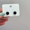 4mm 6mm 8mm 14mm Black Round Ball Imitation Pearl Stud Earring for Women Simple Temperament Ear Jewelry Christmas Day Girl