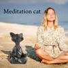 Kat Meditation Dyremeditation Kat Harpiks Ornamenter Siddende Zen Buddha Have Dekoration Ornamenter