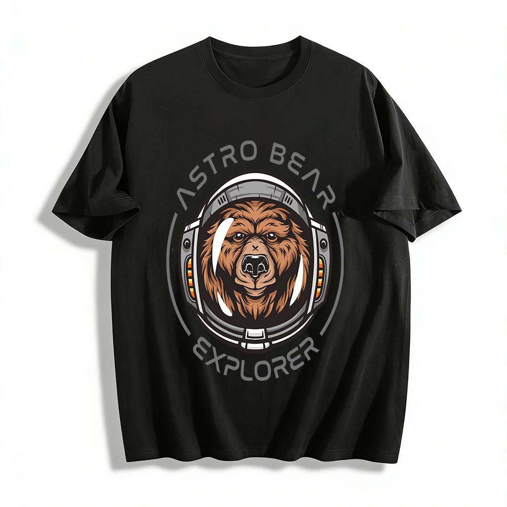 

Astro Bear Explorer Vintage Graphic Casual Tee Pure cotton T-shirt XXS