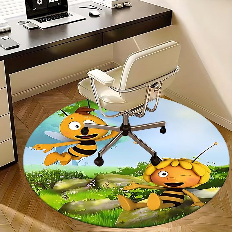 Bee themed Chair Mat   Round Carpet for Home Decor, Office Use, Gift Idea   Suitable for Bedrooms, Living Roomss0290b