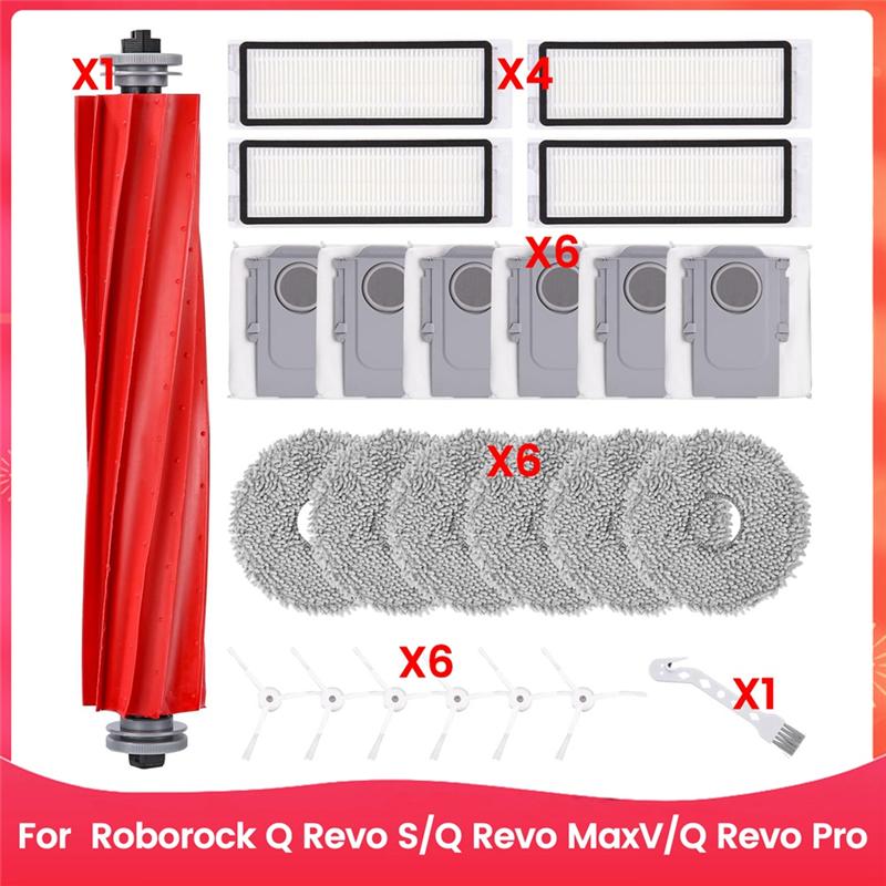 

A65T-For Roborock Q Revo S/Q Revo Maxv/Q Revo Pro Robot Vacuum Cleaner Main Side Brush Hepa Filters Mop Cloth Dust Bags