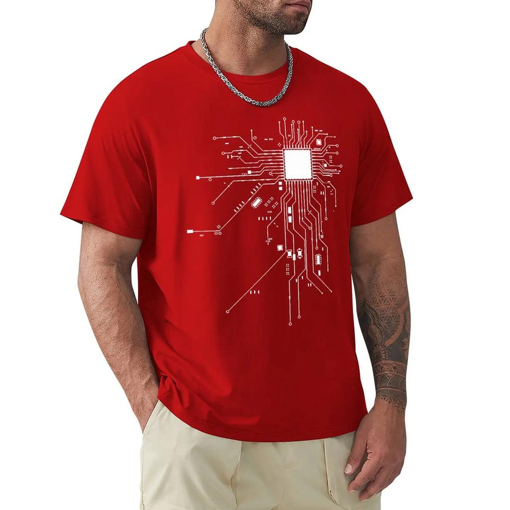 CPU Processor Circuit Diagram T Shirt Men Summer Cotton T-shirt Men's Funny Tops Fashion Tees Homme Brand Unisex Clothes C99