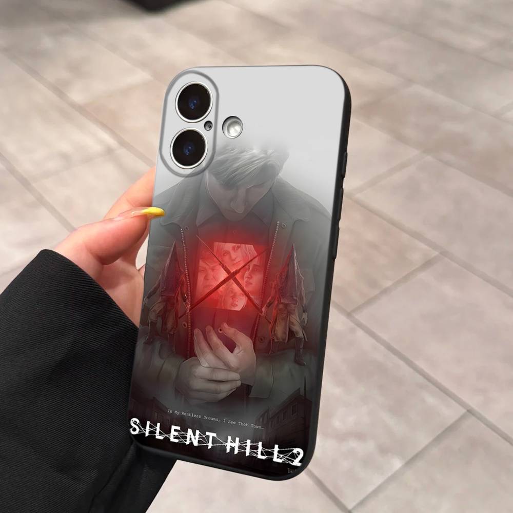 Horror Games S-Silent H-Hill Phone Case For IPhone 17 16 15 14 13 12 11 Pro Max Plus Mini Silicone Black Cover