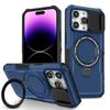 Coque avec béquille pour iPhone 15 14 Pro Max Plus Glissière pour appareil photo avec support invisible Protection contre les chutes de qualité militaire Coque magnétique robuste