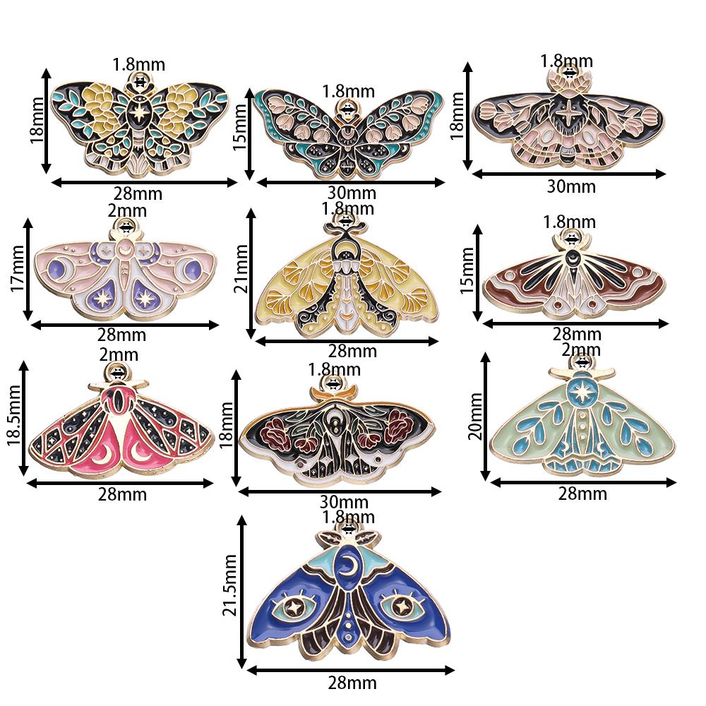 10pcs Enamel Butterfly Alloy Pendants Colorful Dropping Oil Necklace Charms For DIY Jewelry Bracelet Earrings Making Findings