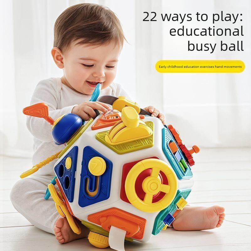 Multifunctional Multi-faceted Baby Rattle Toy for Babies Aged 0-3 Years, Montessori Fine Motor Skills Early Education Steering Wheel