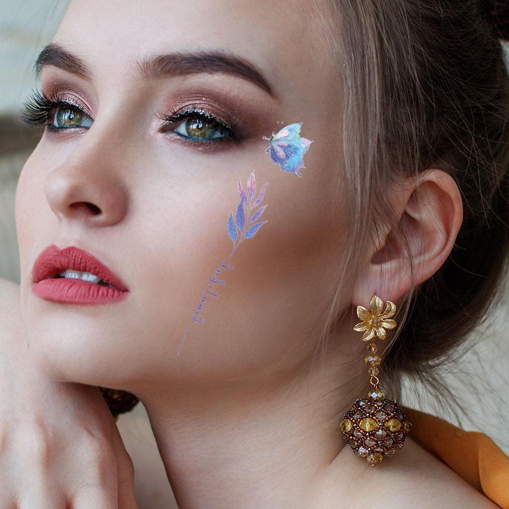 Wrist Neck Butterfly Tattoo Stickers Wings Fake Tattoo Temporary Tattoos Flowers Tattoo Stickers