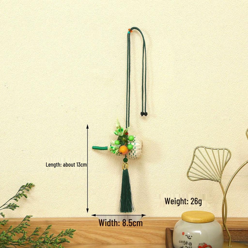 2026 Dragon Boat Festival Mugwort Fan Pendant & Indoor Sachet Bells for Door Handle and Decoration