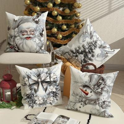 Festliche Weihnachtskissenbezüge: Weihnachtsmann-, Schneemann- und Kranzdesigns für eine gemütliche Weihnachtszeit! Sofas, Schlafzimmer-Kissenbezüge, Weihnachtsgeschenke