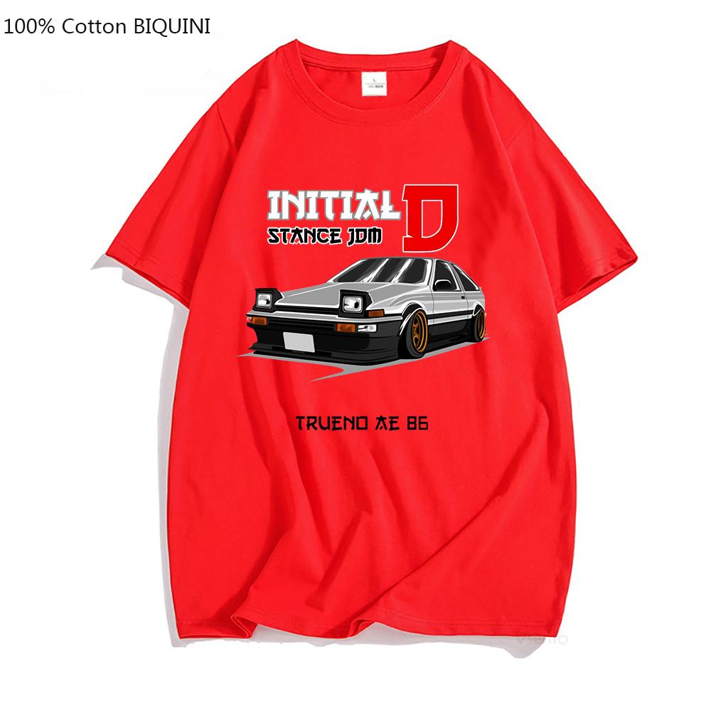 Initial D Tshirt Trueno AE86 Drift Car T-shirt Summer Fashion Mens Anime Printed T Shirt Casual Cotton Tees Hipster Hip Hop Tops