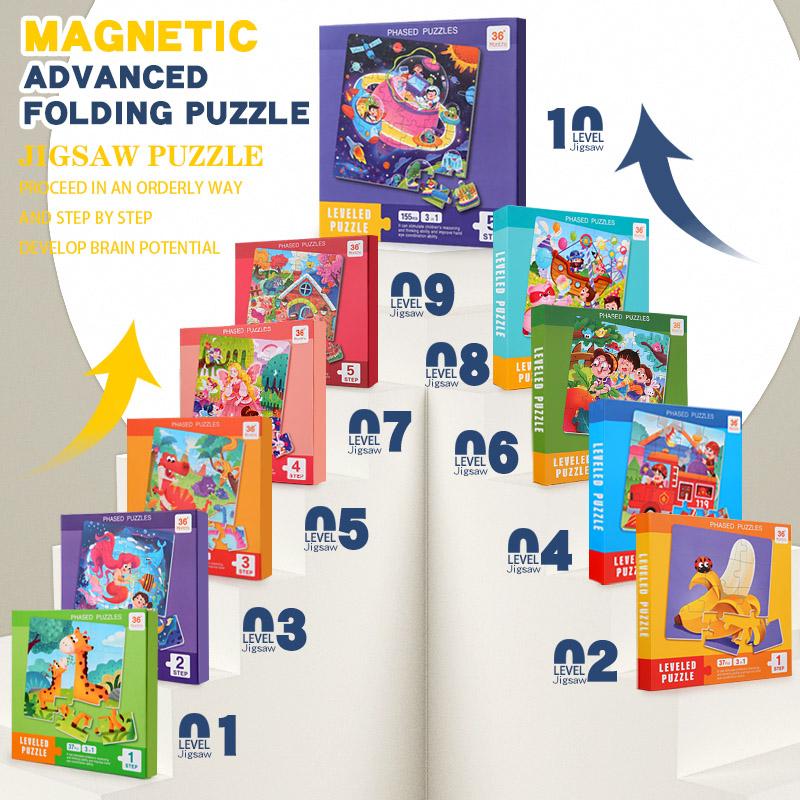 Kids Magnetic Puzzles Leveled Puzzles for Kids Age 2 Up Preschool Learning Jigsaw Puzzles Travel Games and Travel Toy for 2 3 4